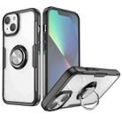 Shockproof Transparent TPU + Acrylic Protective Phone Case with Ring Holder For iPhone 14 Max(Silver Black) - 1