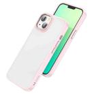 For iPhone 14 Plus hoco Golden Shield Frosted Phone Case (Pink) - 1