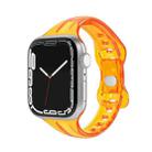 TPU 8-buckle Watch Band For Apple Watch Series 9&8&7 41mm / SE 3&SE 2&6&SE&5&4 40mm / 3&2&1 38mm(Fluorescent Orange) - 1