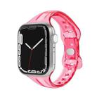 TPU 8-buckle Watch Band For Apple Watch Series 8&7 41mm / SE 2&6&SE&5&4 40mm / 3&2&1 38mm(Fluorescent Rose Red) - 1