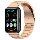 For Huawei Watch Fit 2 Three-bead Stainless Steel Watch Band(Rose Gold) - 1
