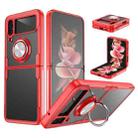 For Samsung Galaxy Z Flip4 Shockproof Transparent TPU + Acrylic Protective Phone Case with Ring Holder(Red) - 1