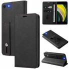 For iPhone SE 2022 / SE 2020 / 8 / 7 Wristband Magnetic Leather Phone Case(Black) - 1