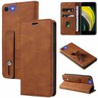 For iPhone SE 2022 / SE 2020 / 8 / 7 Wristband Magnetic Leather Phone Case(Brown) - 1