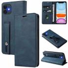 For iPhone 11 Wristband Magnetic Leather Phone Case (Dark Blue) - 1