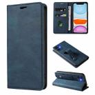 For iPhone 11 Pro Max Wristband Magnetic Leather Phone Case (Dark Blue) - 1