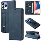 For iPhone 13 Pro Wristband Magnetic Leather Phone Case (Dark Blue) - 1