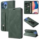 For iPhone 13 Pro Max Wristband Magnetic Leather Phone Case (Green) - 1