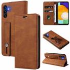For Samsung Galaxy A13 4G Wristband Magnetic Leather Phone Case(Brown) - 1