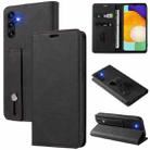 For Samsung Galaxy A13 5G Wristband Magnetic Leather Phone Case(Black) - 1