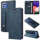 For Samsung Galaxy A22 4G Wristband Magnetic Leather Phone Case(Dark Blue) - 1