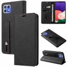 For Samsung Galaxy A22 4G Wristband Magnetic Leather Phone Case(Black) - 1