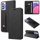 For Samsung Galaxy A33 Wristband Magnetic Leather Phone Case(Black) - 1