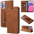 For Samsung Galaxy A33 Wristband Magnetic Leather Phone Case(Brown) - 1