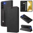 For Samsung Galaxy S21+ 5G Wristband Magnetic Leather Phone Case(Black) - 1