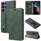 For Samsung Galaxy S22 Ultra 5G Wristband Magnetic Leather Phone Case(Green) - 1