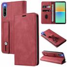 For Sony Xperia 10 IV Wristband Magnetic Leather Phone Case(Red) - 1