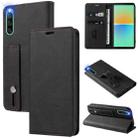 For Sony Xperia 10 IV Wristband Magnetic Leather Phone Case(Black) - 1