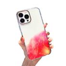 For iPhone 13 Gold Halo Marble Pattern Phone Case(Red) - 1