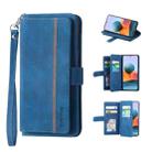 For Xiaomi Poco F3 9 Card Slots Splicing Magnetic Leather Flip Phone Case(Blue) - 1