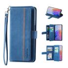 For OPPO A36/A76/A96/Realme 9i 4G 9 Card Slots Splicing Magnetic Leather Flip Phone Case(Blue) - 1