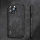 For iPhone 13 Pro Max Lambskin Silicone Phone Case (Black) - 1
