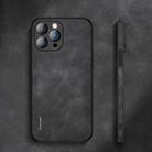 For iPhone 12 Pro Max Lambskin Silicone Phone Case(Black) - 1