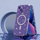 For iPhone 14 Plus Glitter Series Magsafe Magnetic Phone Case (Transparent Purple) - 1