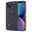 For iPhone 14 Crystal Clear Glitter Airbag Phone Case (Transparent Black) - 1