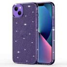 For iPhone 14 Plus Crystal Clear Glitter Airbag Phone Case (Transparent Purple) - 1