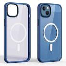 For iPhone 14 Plus Ming Shield Series Magsafe Magnetic Phone Case (Blue) - 1