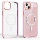 For iPhone 14 Plus Ming Shield Series Magsafe Magnetic Phone Case (Grey Pink) - 1