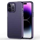 For iPhone 14 Pro Crystal Clear Frosted Phone Case(Transparent Purple) - 1