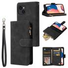 For iPhone 14 Multifunctional Phone Leather Case with Card Slot (Black) - 1