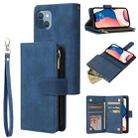 For iPhone 14 Plus Multifunctional Phone Leather Case with Card Slot (Blue) - 1