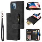 For iPhone 14 Plus Multifunctional Phone Leather Case with Card Slot (Black) - 1