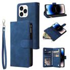 For iPhone 14 Pro Multifunctional Phone Leather Case with Card Slot(Blue) - 1