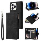 For iPhone 14 Pro Multifunctional Phone Leather Case with Card Slot(Black) - 1