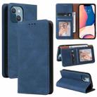 For iPhone 14 Plus Simple Suction Closure Horizontal Flip Leather Case (Blue) - 1