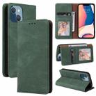 For iPhone 14 Plus Simple Suction Closure Horizontal Flip Leather Case (Green) - 1