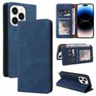 For iPhone 14 Pro Simple Suction Closure Horizontal Flip Leather Case(Blue) - 1