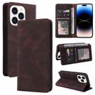 For iPhone 14 Pro Simple Suction Closure Horizontal Flip Leather Case(Brown) - 1