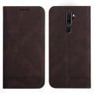 For OPPO A5 2020 Strong Magnetic Leather Case(Brown) - 1