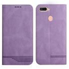 For OPPO A7 / A12 / A5s Strong Magnetic Leather Case(Purple) - 1