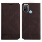 For OPPO A53 2020 Strong Magnetic Leather Case(Brown) - 1