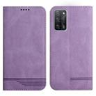 For OPPO A55 5G Strong Magnetic Leather Case(Purple) - 1