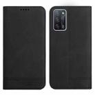 For OPPO A55 5G Strong Magnetic Leather Case(Black) - 1