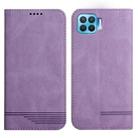 For OPPO A73 2020 / F17 Strong Magnetic Leather Case(Purple) - 1