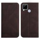 For Realme C12 / C15 Strong Magnetic Leather Case(Brown) - 1