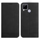 For Realme C12 / C15 Strong Magnetic Leather Case(Black) - 1